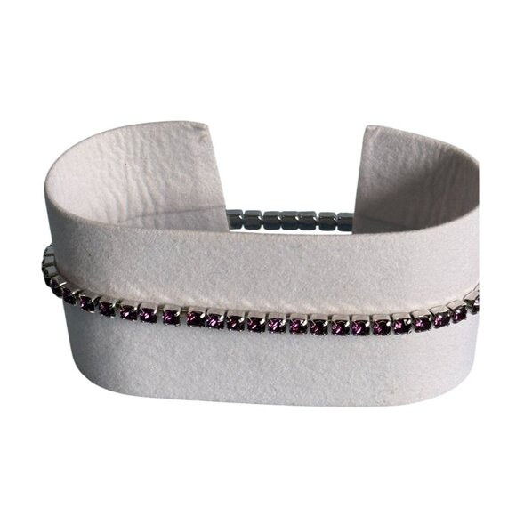Oliver Weber Amethyst Swarovski Crystal Stretch Bracelet In Gift Box - Picture 5 of 8